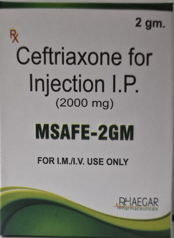 MSAFE-2GM (Ceftriaxone for Injection I.P. 2000 mg) - Image 4